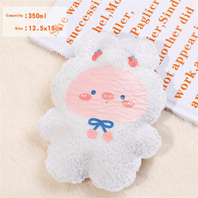 350ml Winter Mini Hand Warming Bag Cartoon Soft Plush Bear Hot Water Bottle Reusable Hot Water Bag Cover Hand Warmer Hot Belly