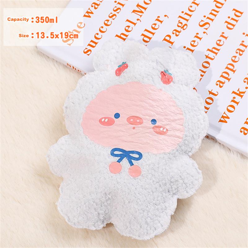 350ml Winter Mini Hand Warming Bag Cartoon Soft Plush Bear Hot Water Bottle Reusable Hot Water Bag Cover Hand Warmer Hot Belly