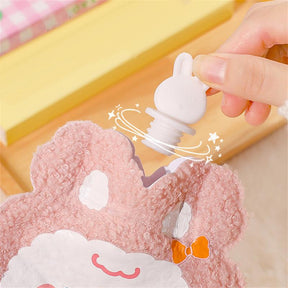 350ml Winter Mini Hand Warming Bag Cartoon Soft Plush Bear Hot Water Bottle Reusable Hot Water Bag Cover Hand Warmer Hot Belly