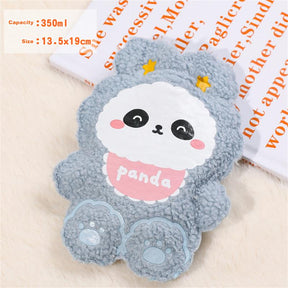 350ml Winter Mini Hand Warming Bag Cartoon Soft Plush Bear Hot Water Bottle Reusable Hot Water Bag Cover Hand Warmer Hot Belly