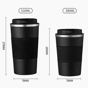 380ml/510ml Double Stainless Steel 304 Coffee Thermos Mug Leak-Proof Non-Slip Car Vacuum Flask Travel Thermal Cup Water Bottle