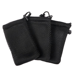 3Pcs/5Pcs Nylon Mesh Drawstring Storage Pouch Bag 9x13cm Multi Purpose Travel &amp; Outdoor Activity Pouch For Digital Products