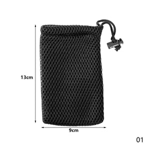 3Pcs/5Pcs Nylon Mesh Drawstring Storage Pouch Bag 9x13cm Multi Purpose Travel &amp; Outdoor Activity Pouch For Digital Products
