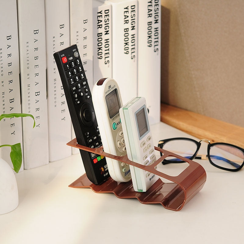 4-Grid Storage Rack TV Air Conditioning Remote Control Stand Holder Desktop Shelf Sundries Organizer Home Office Storage Holders