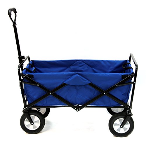 Heavy Duty Steel Frame Collapsible Folding 150 Pound Capacity Outdoor Camping Garden Utility Wagon Yard Cart