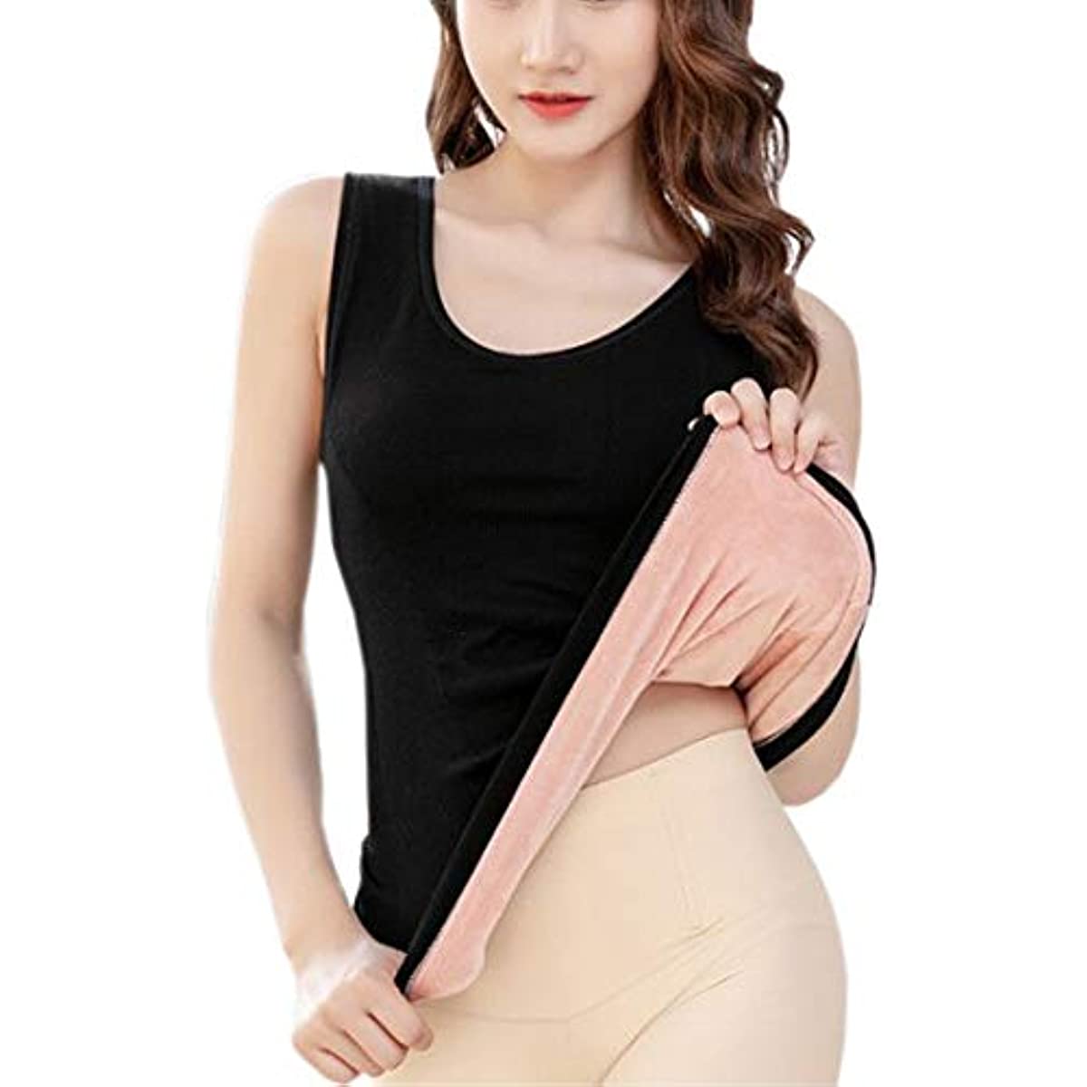 2022 Womens Cotton Thermal Fleece Lined Underwear Tops Cami Tank Top Warm Base Layer Vest