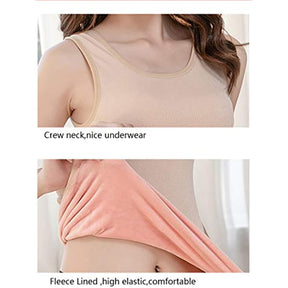 2022 Womens Cotton Thermal Fleece Lined Underwear Tops Cami Tank Top Warm Base Layer Vest