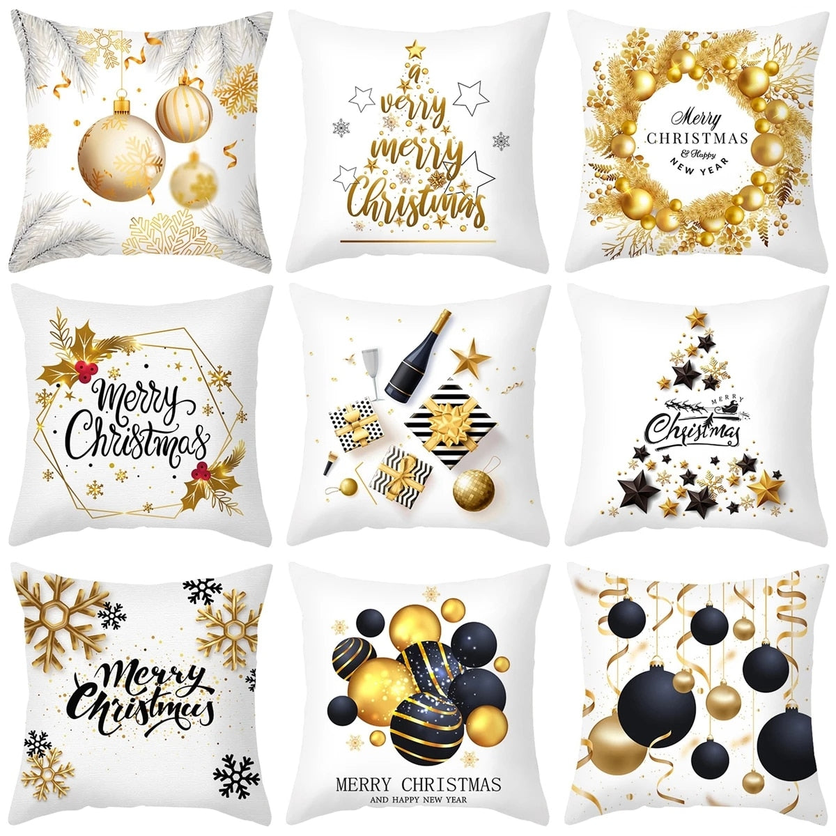 45cm Christmas Cushion Cover Navidad Merry Christmas Decorations For Home 2022 Xmas Noel Cristmas Ornaments New Year Gifts 2023