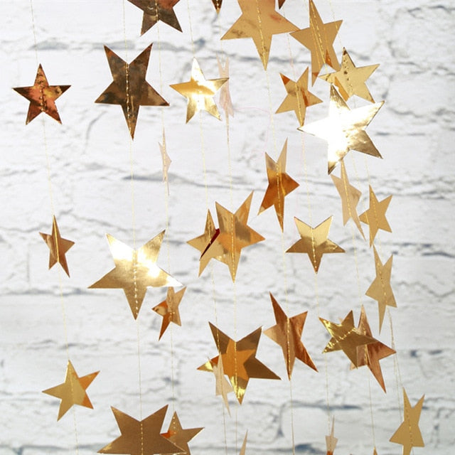 4M Star Xmas Tree Paper Garland Merry Christmas Decorations for Home New Year 2022 Noel Christmas Tree Ornaments Navidad Decor