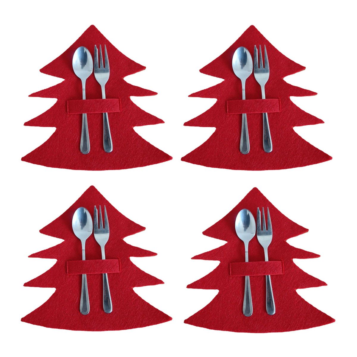 4PCS 44 Styles Christmas Knife and Fork Holder Elk Xmas Tree Pocket Cutlery Bag Non-woven fabric Cookware Organizer Table Decor