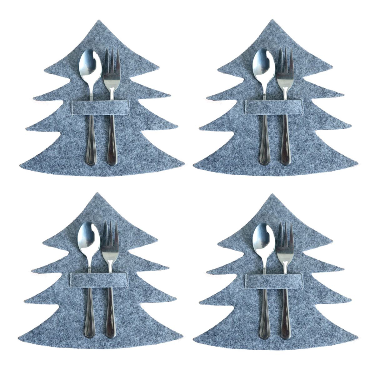 4PCS 44 Styles Christmas Knife and Fork Holder Elk Xmas Tree Pocket Cutlery Bag Non-woven fabric Cookware Organizer Table Decor