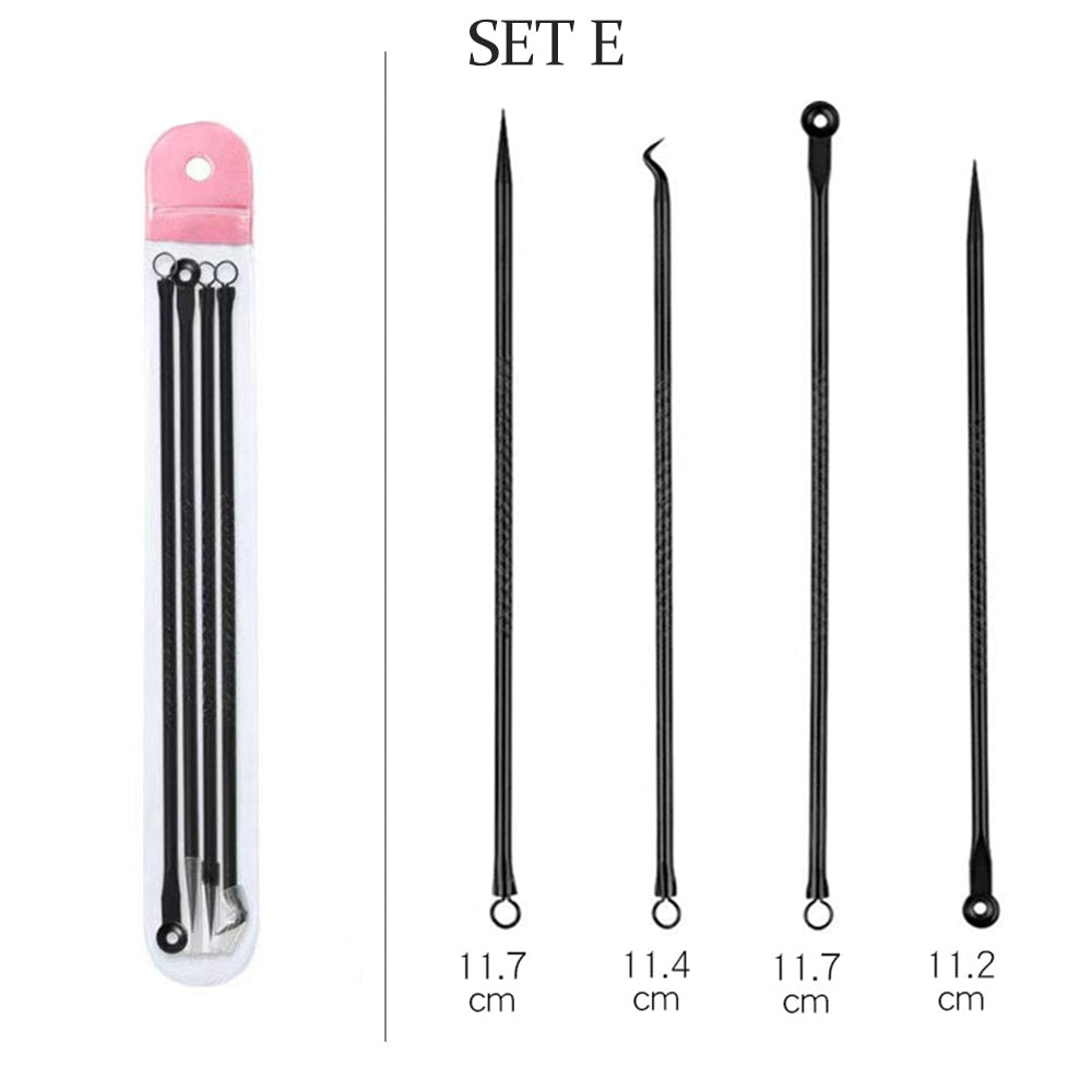 4PCS Blackhead Acne Remover Comedone Black Spot Blemish Pimple Removal Needle Facial Care Skin Cleansing Pore Cleanser Beauty