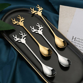 4pcs Navidad 2022 Gingerbread Man Stainless Steel Spoons Xmas Party Coffee Spoon Christmas Decorations Noel Natal Gift Ornaments xmas