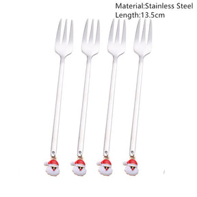 4pcs Navidad 2022 Gingerbread Man Stainless Steel Spoons Xmas Party Coffee Spoon Christmas Decorations Noel Natal Gift Ornaments xmas