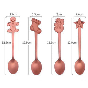 4pcs Navidad 2022 Gingerbread Man Stainless Steel Spoons Xmas Party Coffee Spoon Christmas Decorations Noel Natal Gift Ornaments xmas