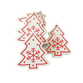 5/10pcs 5cm New Year 2022 Natural Wood Christmas Tree Ornament Pendants Hanging Gift Xmas DIY Noel Home Decoration Navidad Decor