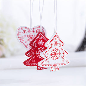 5/10pcs 5cm New Year 2022 Natural Wood Christmas Tree Ornament Pendants Hanging Gift Xmas DIY Noel Home Decoration Navidad Decor