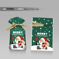 5-50 Pieces of Christmas Gift Cartoon Bag Gift Box Candy Biscuit Bag Decoration Christmas Party Gift Bag Children Birthday Party