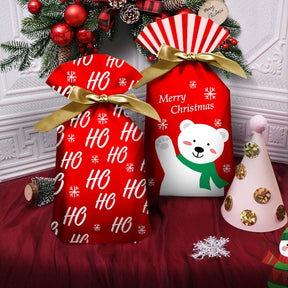 5-50 Pieces of Christmas Gift Cartoon Bag Gift Box Candy Biscuit Bag Decoration Christmas Party Gift Bag Children Birthday Party