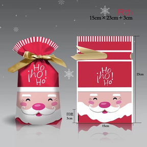 5-50 Pieces of Christmas Gift Cartoon Bag Gift Box Candy Biscuit Bag Decoration Christmas Party Gift Bag Children Birthday Party