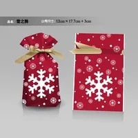 5-50 Pieces of Christmas Gift Cartoon Bag Gift Box Candy Biscuit Bag Decoration Christmas Party Gift Bag Children Birthday Party