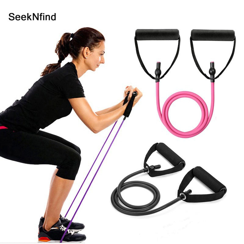 5 Levels Resistance Bands with Handles Yoga Pull Rope Elastic Fitness Exercise Tube Band for Home Workouts Strength Training