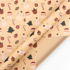 50*70cm 2022 Christmas Wrapping Paper Xmas Tree Snowflake Wedding Decoration Gifts Packaging Kraft Paper New Year Decor