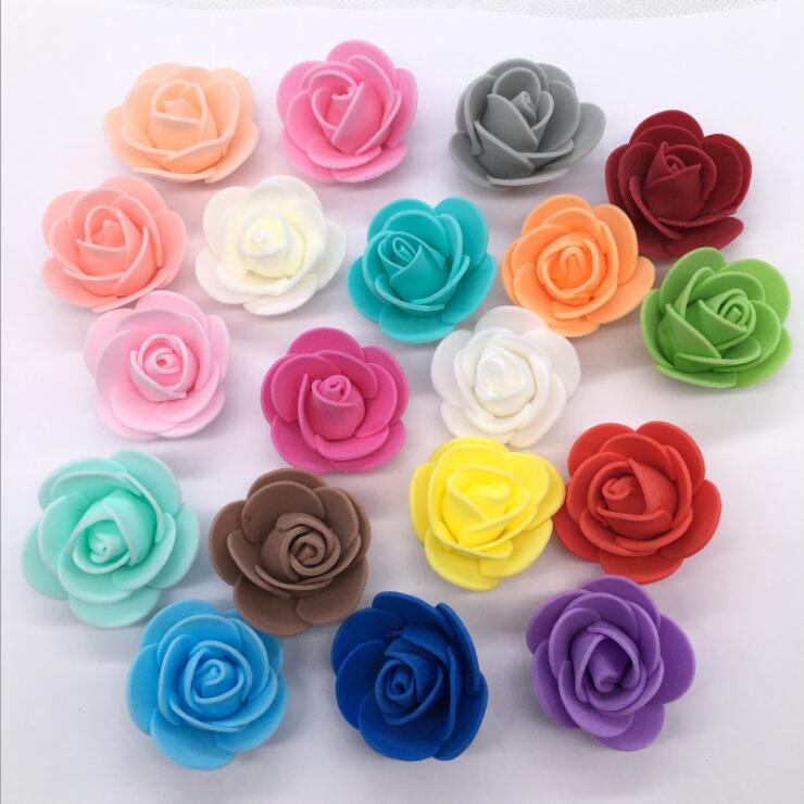 500PCS 3cm Mini PE Foam Rose Flower Head Artificial Rose Flowers Handmade DIY Wedding Home Decoration Festive &amp; Party Supplies