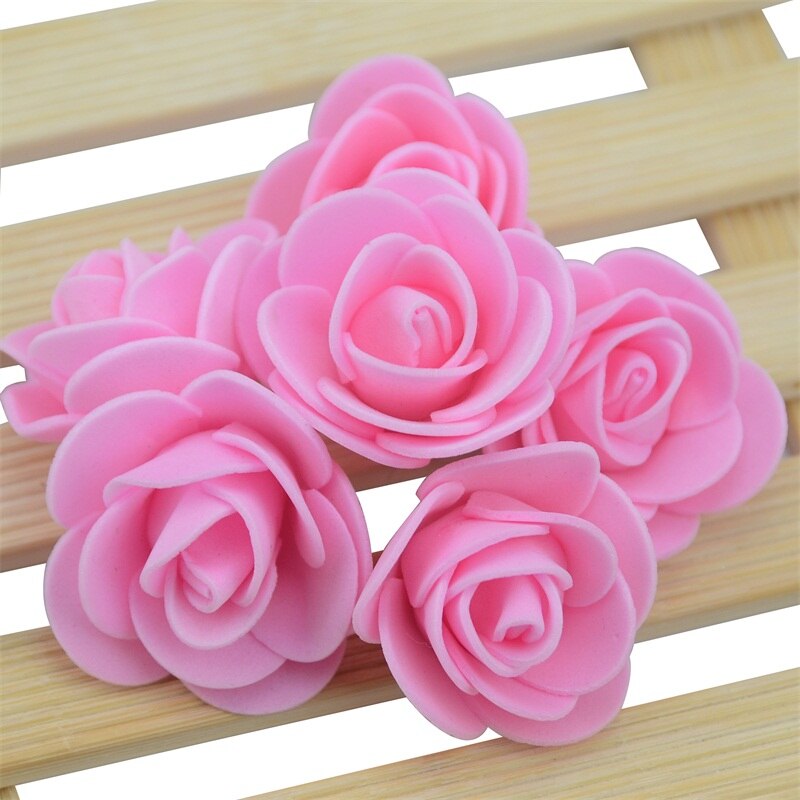 500PCS 3cm Mini PE Foam Rose Flower Head Artificial Rose Flowers Handmade DIY Wedding Home Decoration Festive &amp; Party Supplies