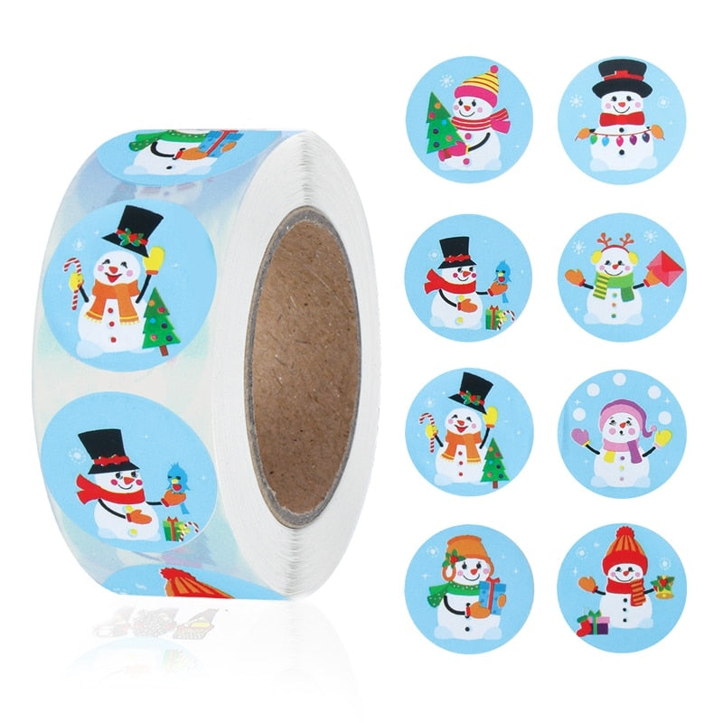 500pcs Christmas Stickers Candy Bag Decor Merry Christmas Decoration for Home 2022 Xmas Navidad Natal Noel Gifts New Year 2023