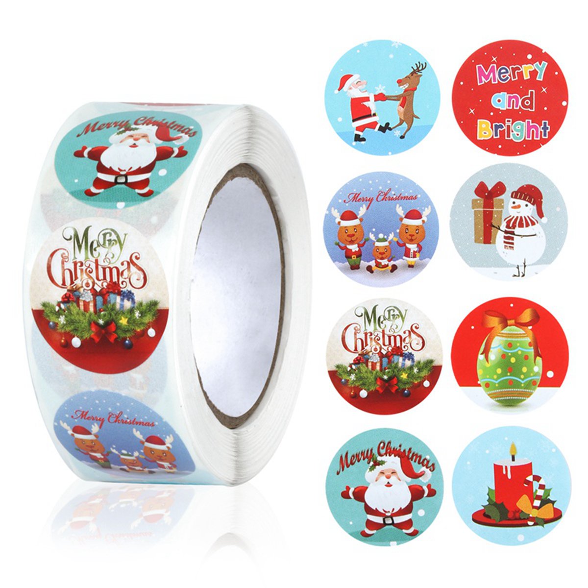 500pcs Christmas Stickers Candy Bag Decor Merry Christmas Decoration for Home 2022 Xmas Navidad Natal Noel Gifts New Year 2023