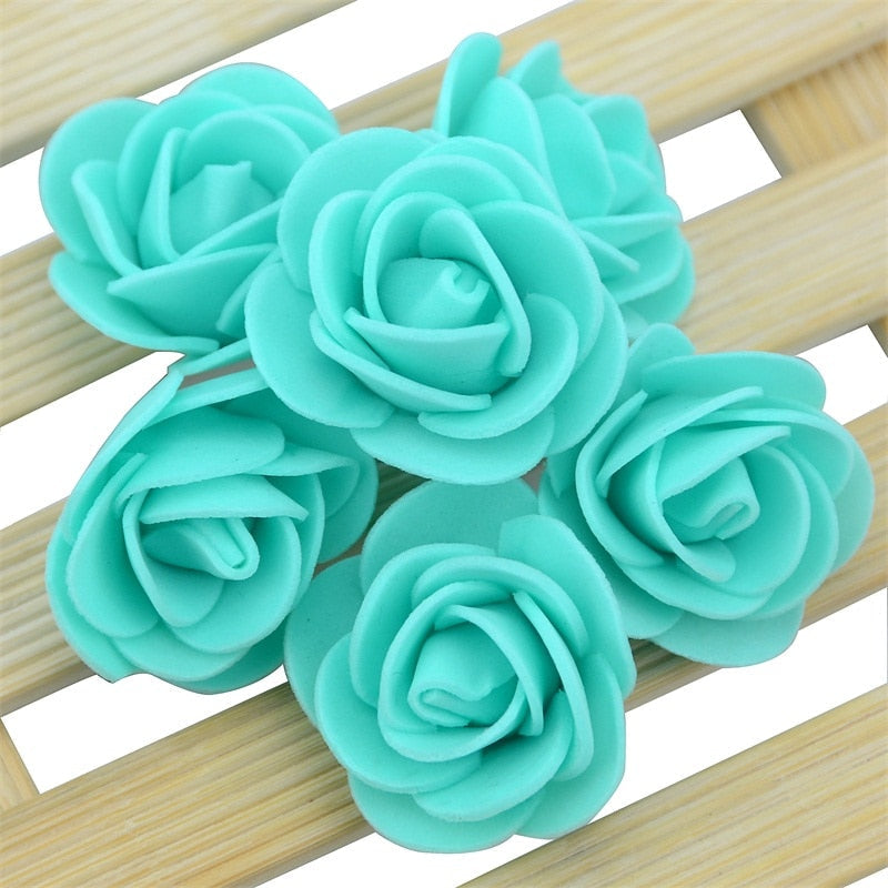 50PCS/Bag Mini PE Foam Rose Flower Head Artificial Rose Flowers Handmade DIY Wedding Home Decoration Festive &amp; Party Supplies