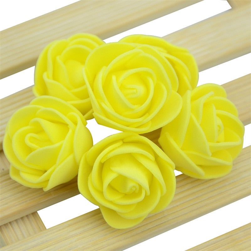 50PCS/Bag Mini PE Foam Rose Flower Head Artificial Rose Flowers Handmade DIY Wedding Home Decoration Festive &amp; Party Supplies