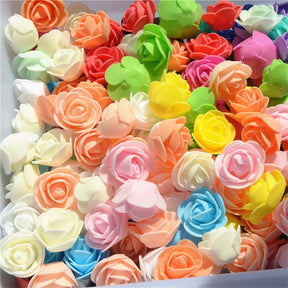 50PCS/Bag Mini PE Foam Rose Flower Head Artificial Rose Flowers Handmade DIY Wedding Home Decoration Festive &amp; Party Supplies