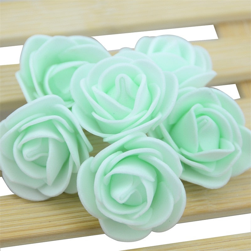 50PCS/Bag Mini PE Foam Rose Flower Head Artificial Rose Flowers Handmade DIY Wedding Home Decoration Festive &amp; Party Supplies