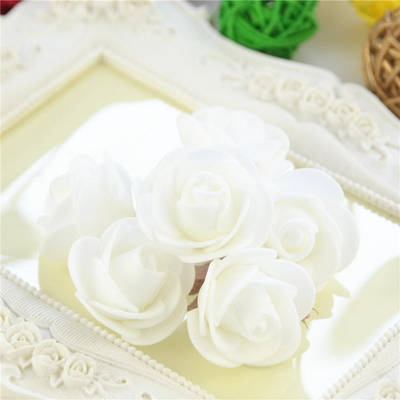 50PCS/Bag Mini PE Foam Rose Flower Head Artificial Rose Flowers Handmade DIY Wedding Home Decoration Festive &amp; Party Supplies