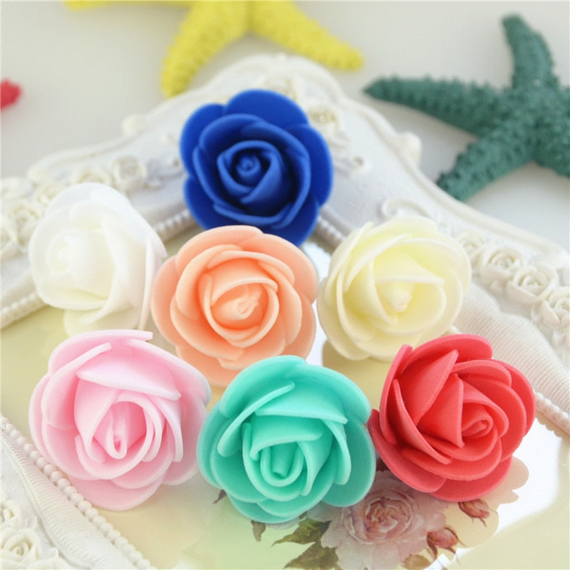 50PCS/Bag Mini PE Foam Rose Flower Head Artificial Rose Flowers Handmade DIY Wedding Home Decoration Festive &amp; Party Supplies