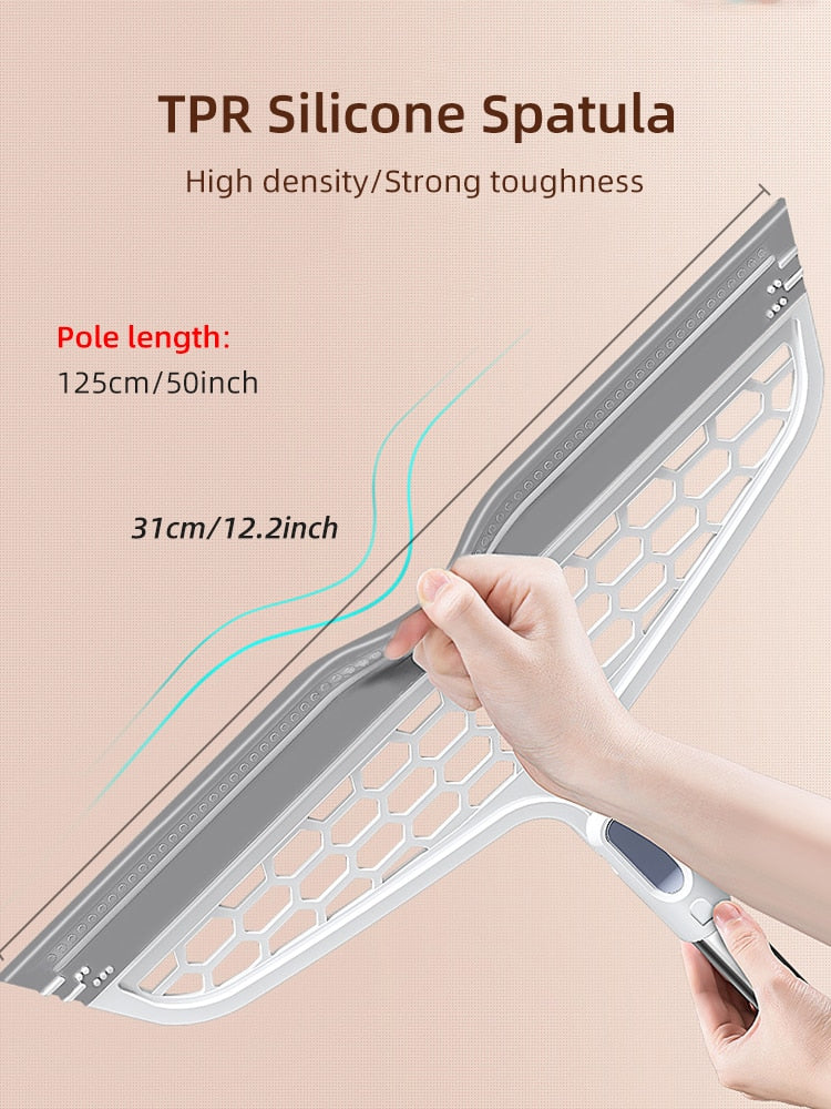 50inch Magic Silicone Broom Lengthen Floor Cleaning Squeegee Pet Hair Dust Brooms Bathroom Floor Wiper Household Cleaning Tools