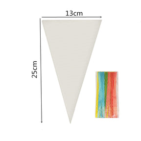 50pcs/Lot DIY Candy Bag Wedding Favors Birthday Party Decoration Sweet Cellophane Transparent Cone Storage With Organza Pouches