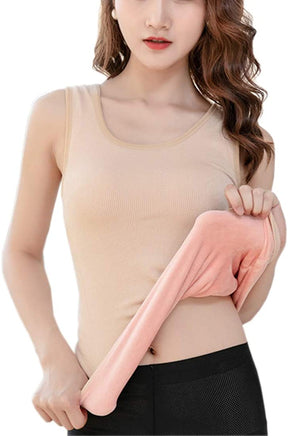 2022 Womens Cotton Thermal Fleece Lined Underwear Tops Cami Tank Top Warm Base Layer Vest