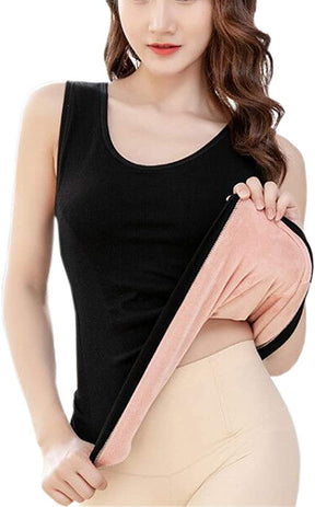 2022 Womens Cotton Thermal Fleece Lined Underwear Tops Cami Tank Top Warm Base Layer Vest