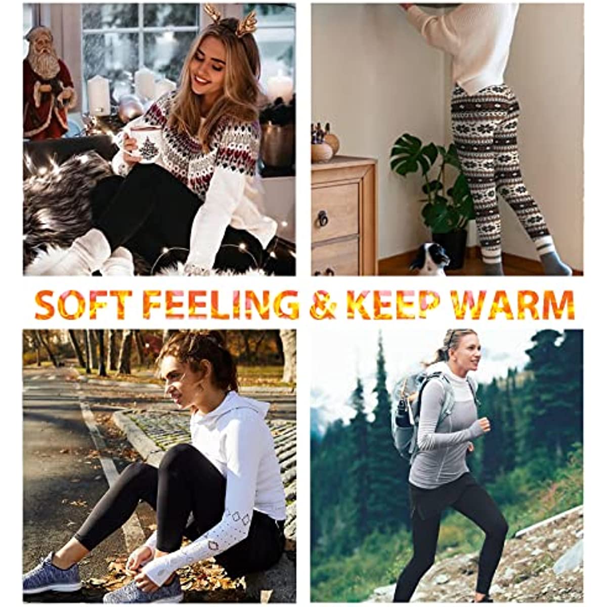 2022 Fleece Lined Leggings Women - High Waisted Winter Yoga Pants Tummy Control Soft Thermal Warm for Hiking Workout