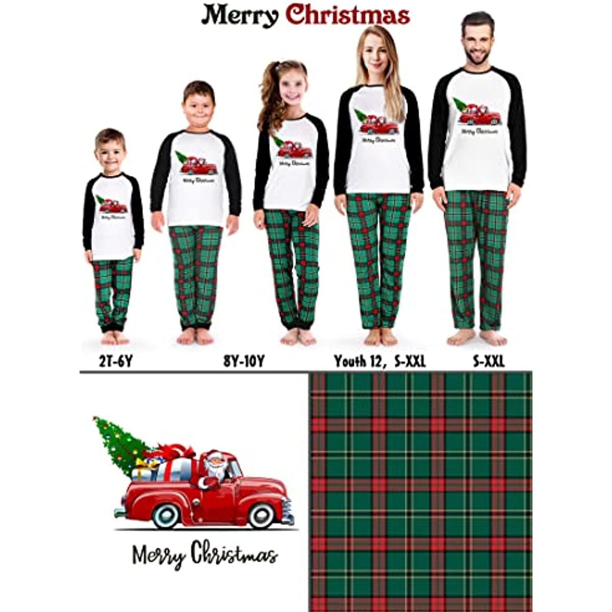 Family Christmas Pjs Matching Sets.Holiday Pajamas Xmas Jammies for Family or Couples