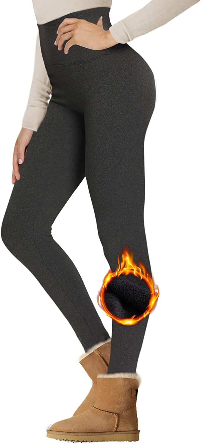 2022 Fleece Lined Leggings Women - High Waisted Winter Yoga Pants Tummy Control Soft Thermal Warm for Hiking Workout