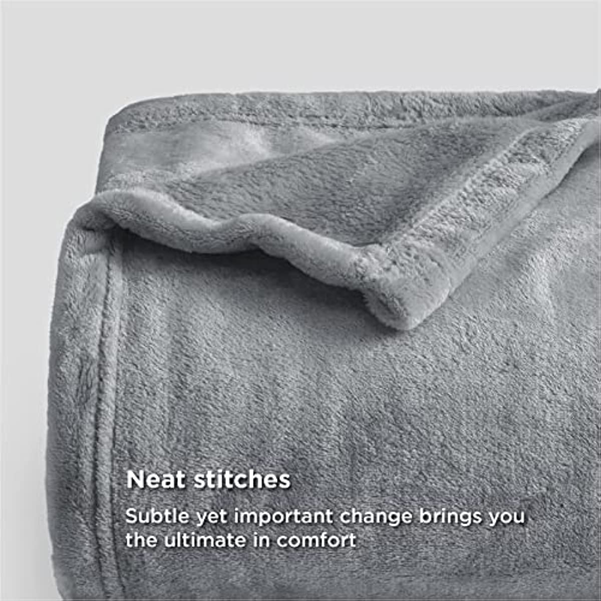 Fleece Blankets Twin Size Grey - 300GSM Lightweight Plush Fuzzy Cozy Soft Twin Blanket for Bed. Sofa. Couch. Travel. Camping. 60x80 inches
