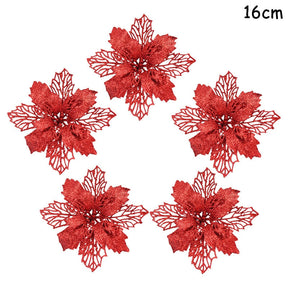 5Pcs Christmas Red Berry Articifial Flower Pine Cone Branch Christmas Tree Decorations Ornament Gift Packaging Home DIY Wreath