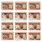 6/12 Christmas Candy Cookie Boxes Gift Box Kraft With Window Holiday Treat Box Packaging Box Santa Snowman Xmas Gift Bag Noel