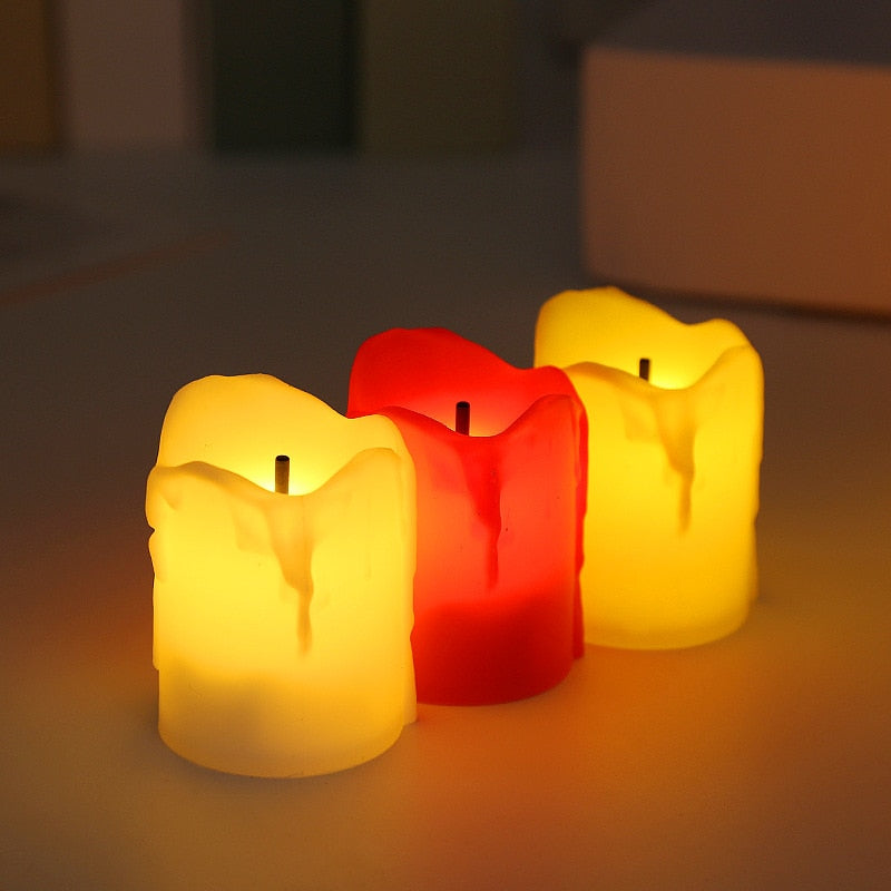 6/12Pcs Flameless LED Candle Light Bright Battery Operated Tea Light with Realistic Flames Christmas Holiday Wedding Home Decor