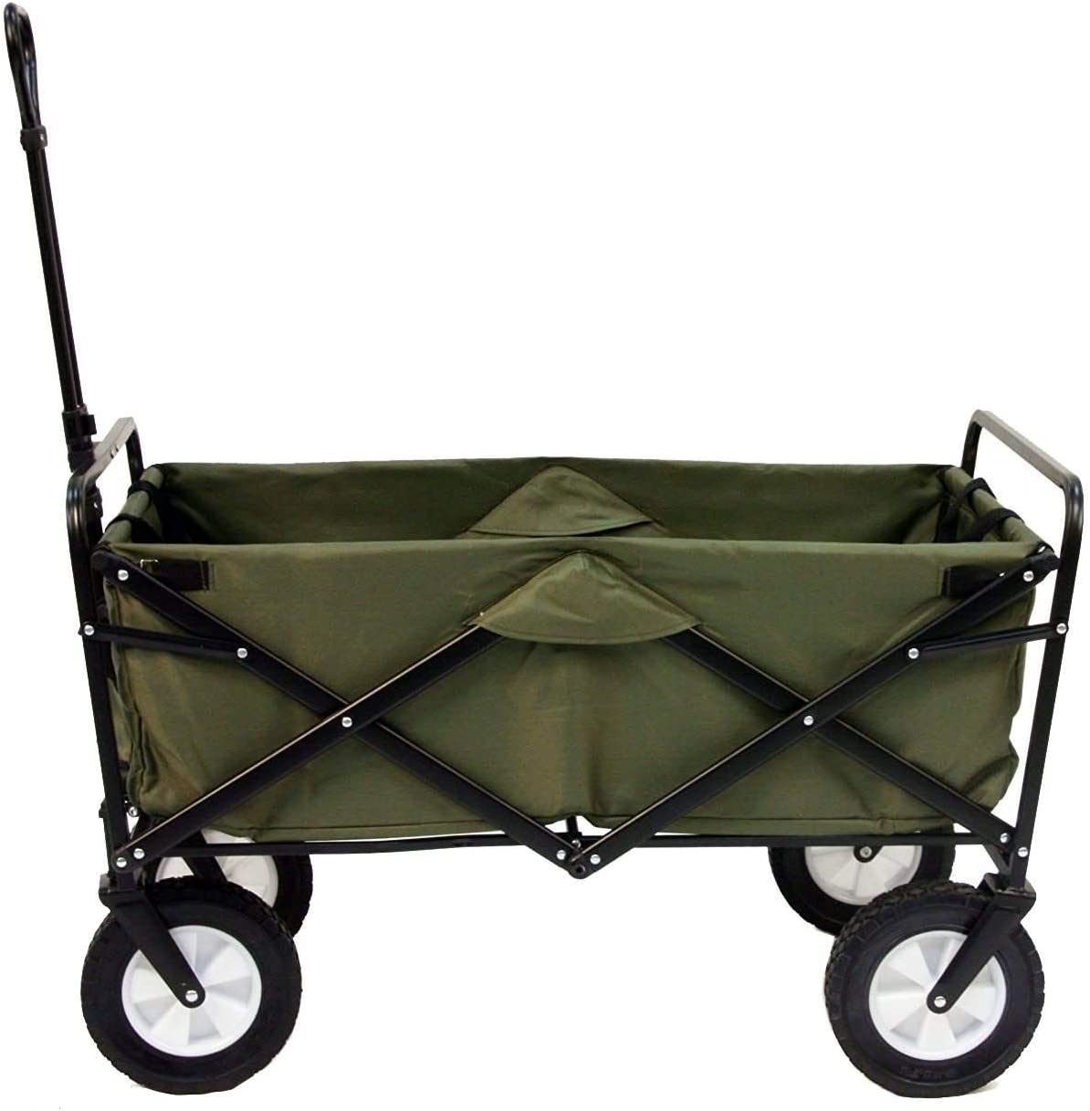 Heavy Duty Steel Frame Collapsible Folding 150 Pound Capacity Outdoor Camping Garden Utility Wagon Yard Cart