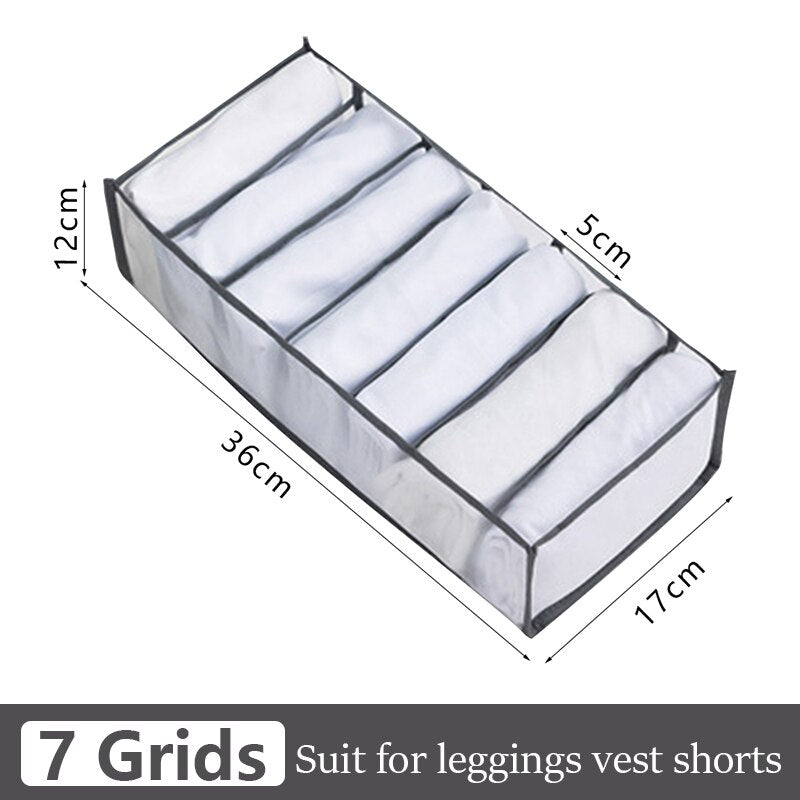 7 Grids Jeans Storage Box Closet Wardrobe Clothes Compartment Boxes Drawer Jeans Socks Separation Organizer Pants Storage